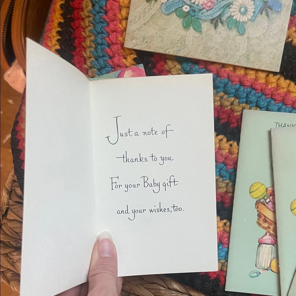 Charming Vintage Baby Shower Invitation and thank you cards Set 27 card bundle